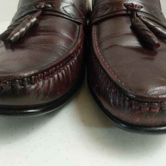French Shriner Men's Size 9M Tassel Loafers Brown Leather - Picture 15 of 15